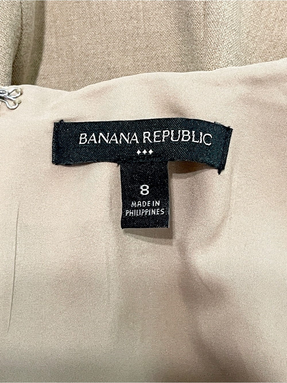 Banana Republic Square Neck Mini Dress | Tan | Size 8 - Picture 4 of 6